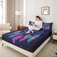 thumbnail image 4 of Castle Fairy Boys Girls Feather Dreamcatcher Full Size Sheets 4-Piece,Bohemian Boho Mandala Breathable Bed Sheets,Abstract Gradient Lightweight Sheet Sets,Luxury Bedroom Decor, 4 of 7