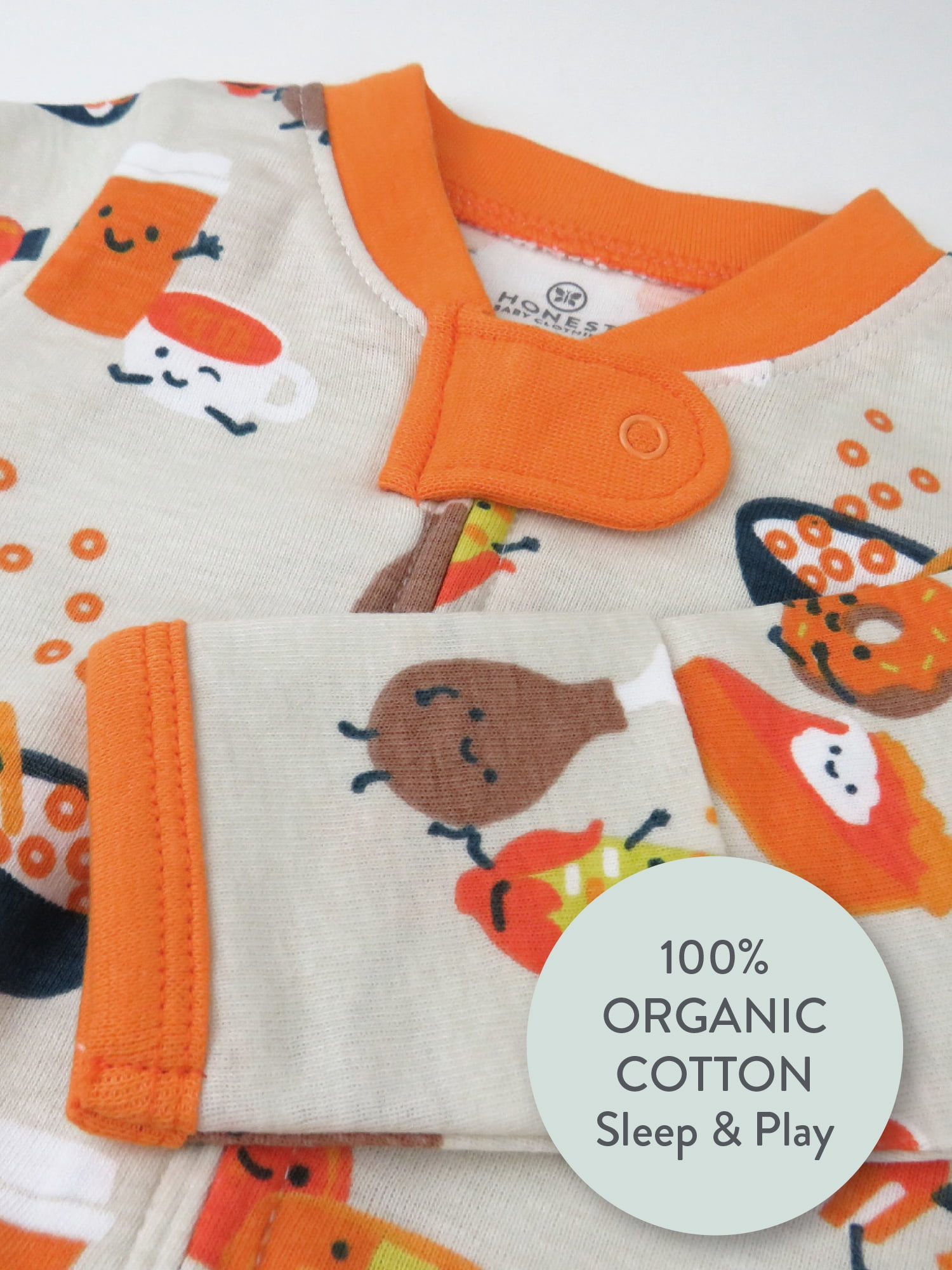 Honest Baby Clothing Baby Boy or Girl Gender Neutral Organic Cotton Sleep N Play Thanksgiving Pajamas (Newborn-9 Months)