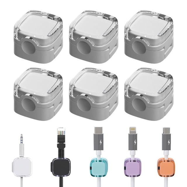 No Nail Self Wire Management Clip for Effortless Desktop Organization and Data Cord Control 6PCS