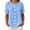 Blue, variant on Button Down Shirts for Womens Cotton Linen Short Sleeve T Shirts Womens Summer Loose Casual Crew Neck Button Down Shirts