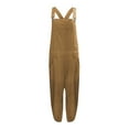 thumbnail image 4 of iHPH7 Overalls for Women Loose Fit, Bib Overalls Women, Corduroy Overalls for Women, Wide Leg Overalls for Women, One Piece Jumpsuits for Women, Yellow L, 4 of 5