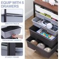 thumbnail image 4 of Utility Cart with 5 Drawers,Storage Drawer Cart with Wooden Tabletop and Lockable Wheels,Craft Storage Trolley Cart,5-Tier Rolling Utility Cart on Wheels,Dark Grey, 4 of 16