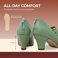 thumbnail image 2 of Chase & Chloe Women's Vintage Mary Jane Low Heel Pumps - Classic Scalloped Edge Dress Shoes with Button Detail, 2 of 5