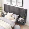 thumbnail image 2 of Pemberly Row Tête de Lit Simple Moderne en Bois et Tables de Nuit en Charbon, 2 of 7