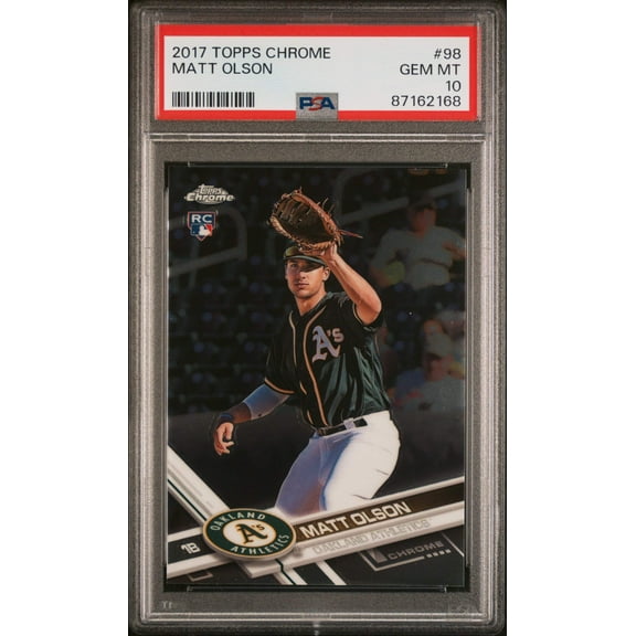 Graded 2017 Topps Chrome Matt Olson #98 Rookie RC Baseball Card PSA 10 Gem Mint