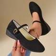 thumbnail image 4 of Yuanlong Women's Casual Shoes Suede Buckle Strap Wedge Mary Jane Solid Color Comfortable Stylish Holiday Shoes, 4 of 7