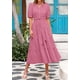 thumbnail image 3 of Vestido midi PRETTYGARDEN para mujer, verano 2025, cuello en V, con volantes, 3 of 9