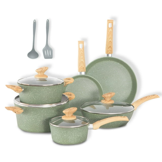 Juego de utensilios de cocina DishDelight Induction Antiadherente de granito, 12 piezas