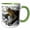 Green/White, variant on 3drose, Bufo Bufo Toad Lounging on Stones Close Up Photograph, 11oz Two-tone Red Mug