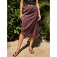 thumbnail image 6 of LMLYSoH Women Skirt Elastic Waist Lace Patchwork Irregular Hem Side Slit Casual Going Out Skirts, 6 of 9