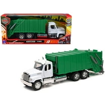 Freightliner 114SD Garbage Truck White and Green "Long Haul Trucker" Series 1/32 Diecast Model by New Ray