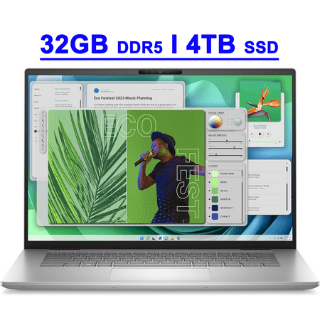 DELL Inspiron 16 Plus 7630 Premium Business Laptop 16" 2.5k ComfortView Plus Intel 14-core i7-13700H 32GB DDR5 4TB SSD Backlit Fingerprint Thunderbolt4 FHD IR Webcam Long-Lasting Battery Win11 Silver