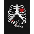 thumbnail image 5 of Halloween Pregnancy Baby Girl Xray Shirt Burger Skeleton Costume for Couples Dad Black X-Large / Mom Black Large, 5 of 8