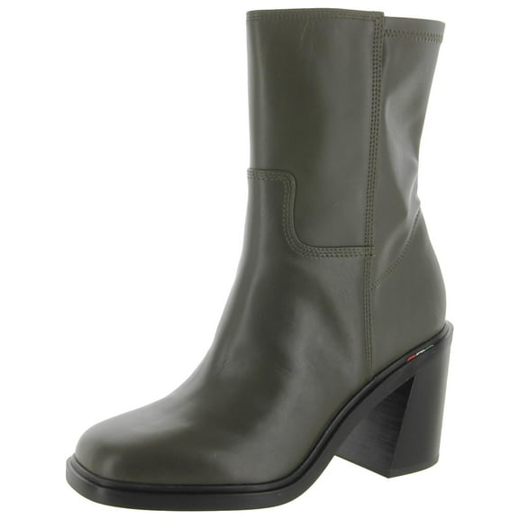 Franco Sarto Womens Penelope Leather Square Toe Ankle Boots