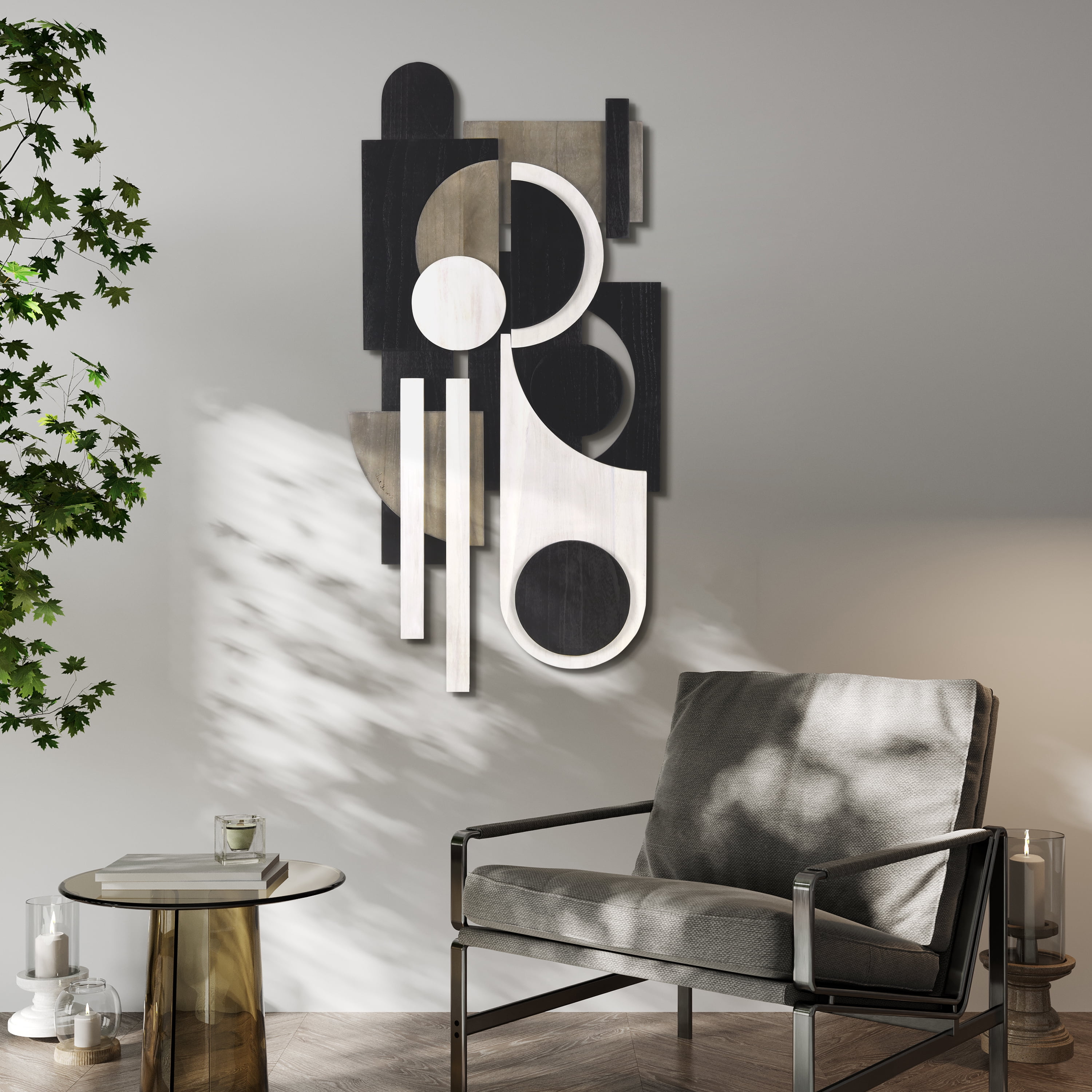 "Luminous Whisper & Dusk" Hand Made & Hand Finished Dimensional Solid Wood Abstracts