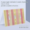 thumbnail image 3 of Yayeee Toggle Light Switch Wall Plate 2-Gang 4.56"x4.48" Decorative Outlet Cover, Pink and Yellow Striped Pattern, 3 of 7