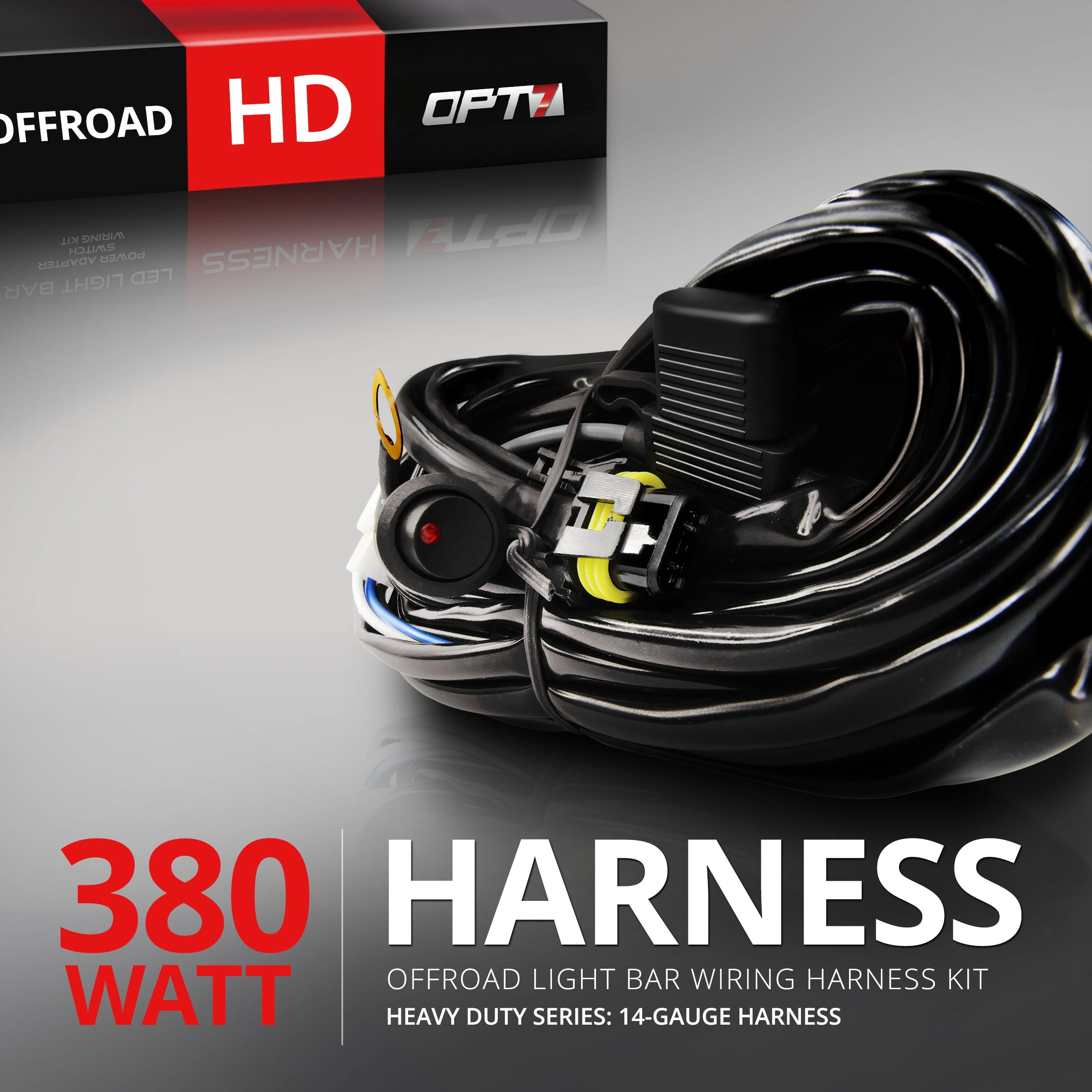 opt7то 14 gauge 380w wiring harness w switch for off road led light Range Outlet Wiring opt7то 14 gauge 380w wiring harness w switch for off road led light bar 11ft dimmer strobe 80ft range plug and play waterproof relay walmart com