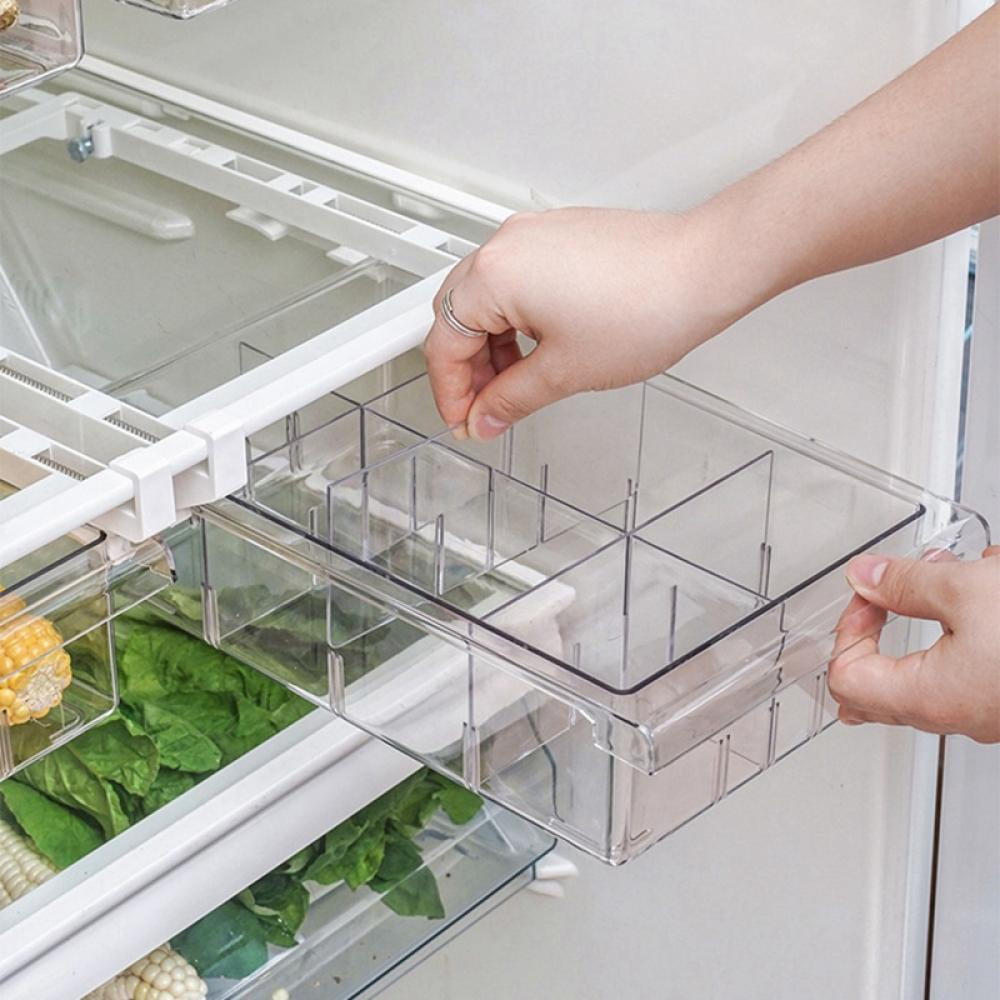 2PC Pull-out Refrigerator Storage Box Holder Food Organizer Drawer Shelf Proper 