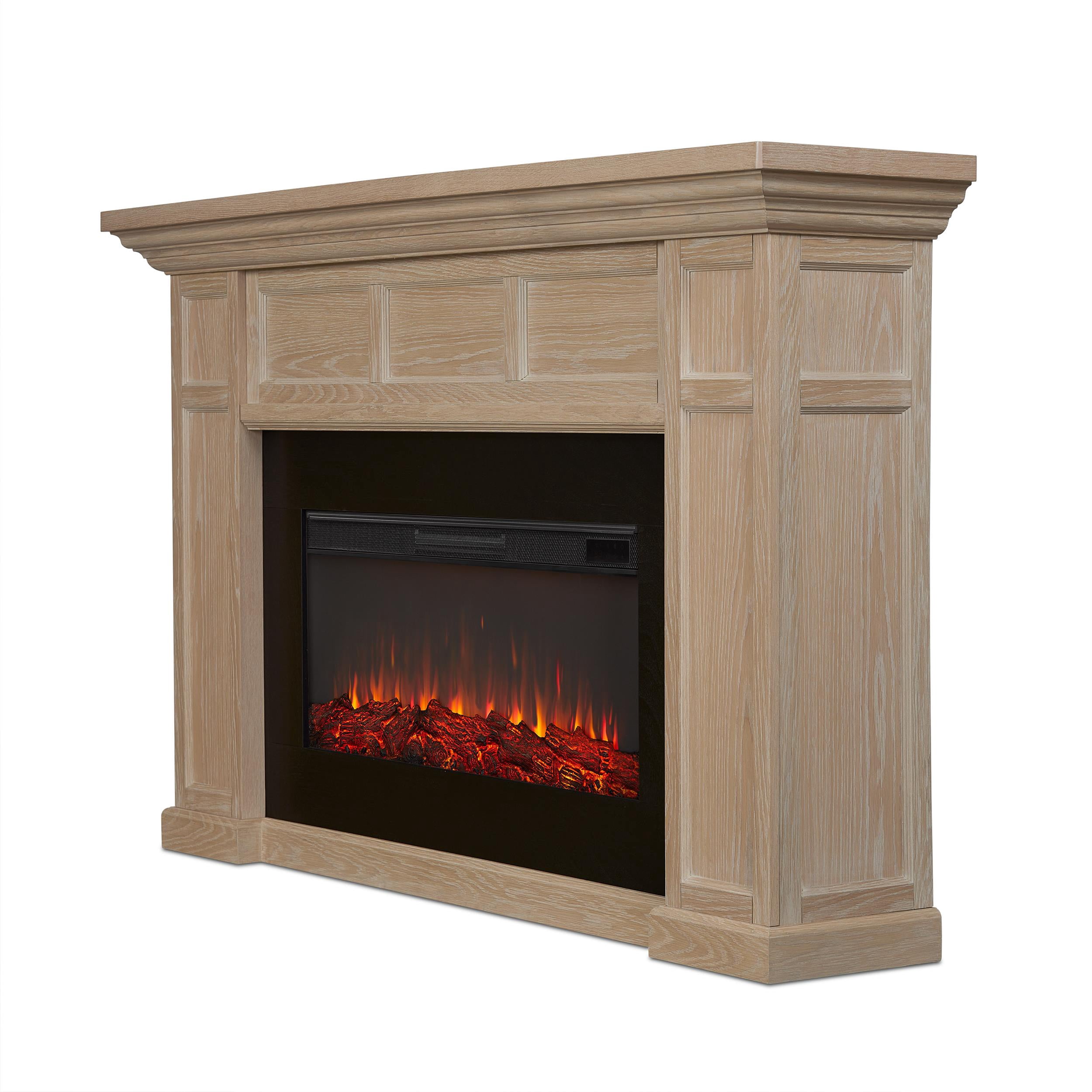 Real Flame Alcott 75" Landscape Electric Fireplace in White Oak