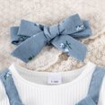 thumbnail image 5 of Newborn Infant Baby Girl Clothes Fall Winter Long Sleeve Bubble Romper Floral Bow One Piece Jumpsuit Cute Outfits Kaprioy Girls Clothes Fall Winter, 5 of 6