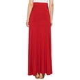 thumbnail image 3 of Made by Johnny Women's Solid Maxi Skirt with Elastic Waist Band XXXXL RED, 3 of 5