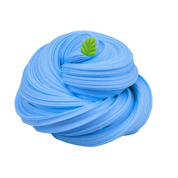 Diy Cotton Slime 60Ml - Scented, Fluffy Texture With Green Leaf Accent - For Kids, Sensory Play, Stress Relief, Party Favors