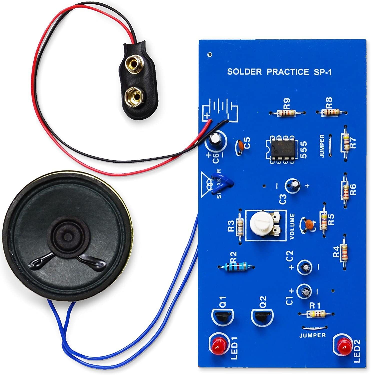 5-in-1 Soldering Practice Kit For Beginners - Power Amplifier, LED Ring, Vibration Alarm, Infrared Sensor, FM Radio