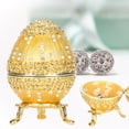 thumbnail image 6 of Vintage Faberge Style Egg Trinket Box ,European Style Shiny Artificial Diamond Enameled Jewelry Box, Limited Edition Collectible, Unique Gift for Home Decor, 6 of 9