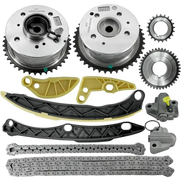 24321-2G111 Timing Chain Kit w/VVT Gear for Kia for Sportage Sorento 2.4 2.0 2012-2018,Optima 2.0 2014-2015,for Hyundai Sonata 2011-2014,Santa Fe 2.4L 2013-2018 G4KH Engine 24350-2G750 24370-2G750