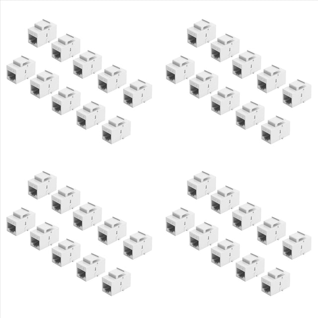 40 Piezas Conector RJ45 Jack Cat6 Acoplador de Extensión Red Ethernet LAN Cat 6 Acoplador Conectores Extender Adaptador,