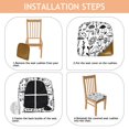 thumbnail image 4 of Black and White Mushroom Seat Covers for Dining Room Chairs Set Of 4,Stretch Printed Washable Chair Seat Cover with Elastic Ties and Button,Removable Waterproof Couch Cushion Covers, 4 of 6