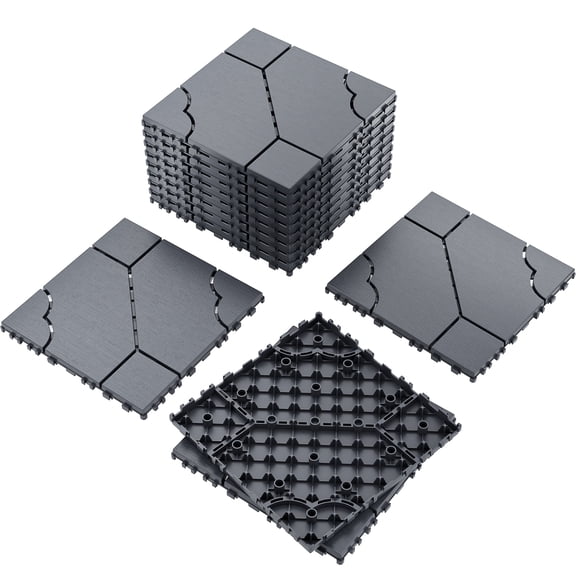 12"x12"Floorings,Interlocking Deck Tiles,Waterproof Plastic Floor Tiles for Patio,Garage,Balcony | Anti-Slip,Heavy-Duty,Easy DIY Installation