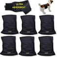 thumbnail image 1 of Paquete De 3 O 6 Pañales Para Perros Machos, 4 Capas De Almohadillas Absorbentes, Impermeables, A Prueba De Fugas, Banda Para El Vientre, Lavable (L: Cintura De 16 A 20 Pulgadas, Paquete De 6 Negros), 1 of 1