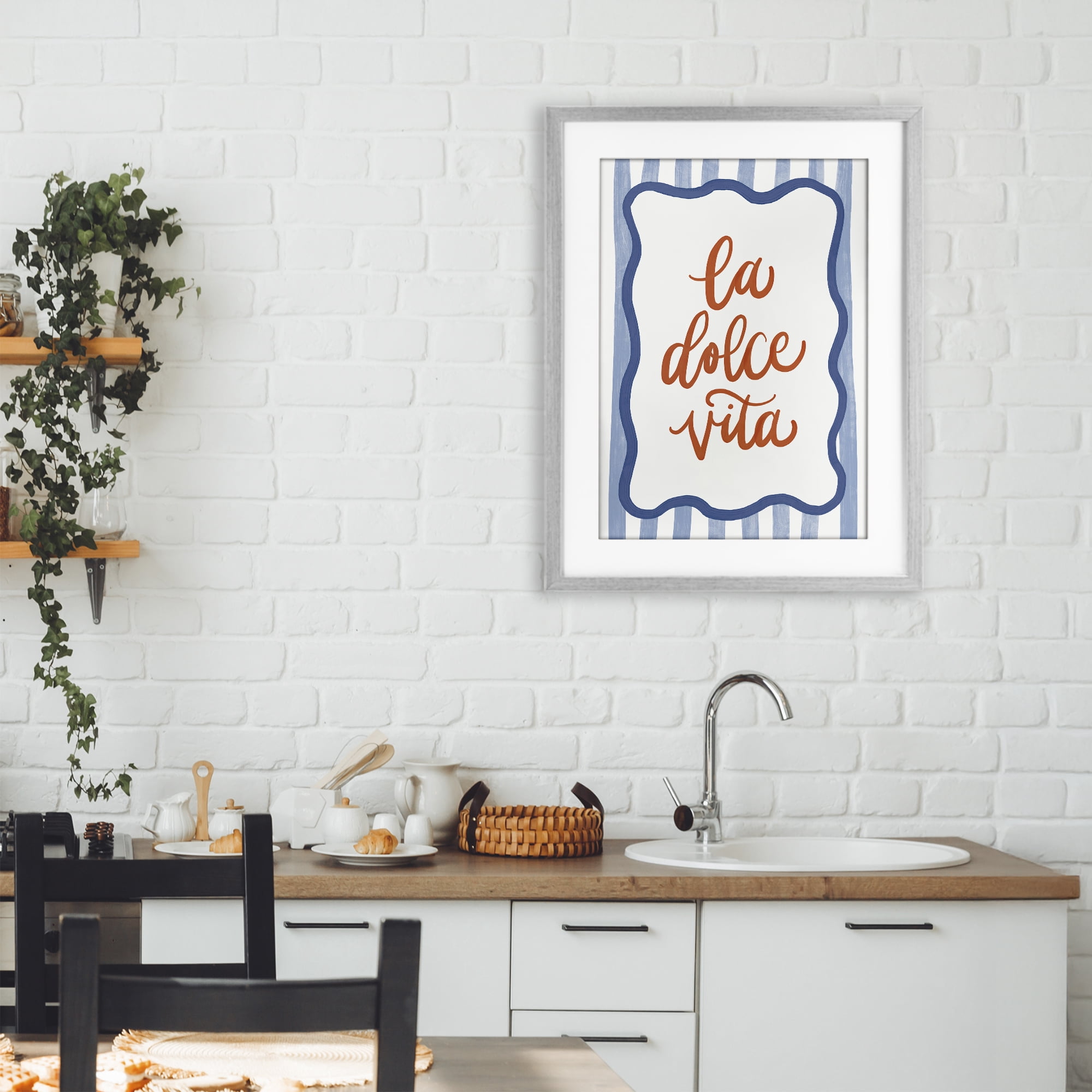 Stupell Industries Italian Kitchen Typography Gray Framed Print Under Glass, design by Amanda Houston