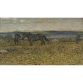 thumbnail image 2 of Nils Kreuger 24x15 Gold Ornate Framed and Double Matted Museum Art Print Titled - Horses at the Beach (1905), 2 of 4