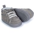 thumbnail image 2 of Baby Boy Girl Soft Sole Canvas Sneakers Sparkle High Top Lace Up Infant Unisex Ankle Shoes Booties Toddler Newborn Prewalker First Baby Walking Crib Shoes, 2 of 6