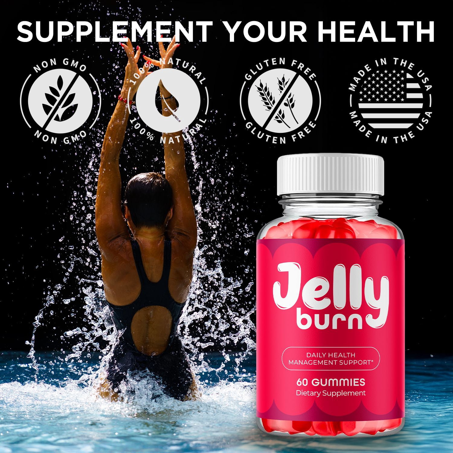Jelly Burn Keto ACV Gummies 1000MG Advanced Formula Vitamin JellyBurn 180 Gummies