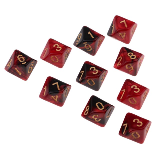 10 Pieces Polyhedral ,Polyhedral Game for RPG RPG Black