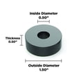 thumbnail image 4 of Isolate It: Laveuse Isolante à Vibration Sorbothane 30 Dur (0.5 Pouces ID - 1.5 Pouces OD - 0.5 Pouces Épais) - Lot de 4, 4 of 4