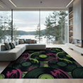 thumbnail image 2 of ODIKA Music Note Concentric Circle Notes Round Impact Movie Vinyl Eight for Queen Size Bedroom, Under Bed, Master Suite, Foldable Easy Care, 2 of 7