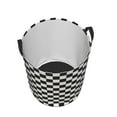 thumbnail image 5 of Uemuo Black and White Checkerboard Pattern Circular Laundry Hamper Basket with handles,Collapsible laundry basket,Large capacity laundry hamper,Laundry Organizer-Medium, 5 of 8