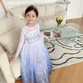 thumbnail image 2 of Princess Dress Girls Dress Snowflake Sunscreen Long Sleeve Dress, 2 of 6