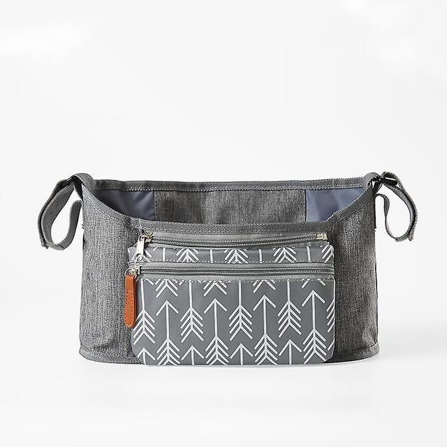 Organizador de pañales para cochecito WEIHJMXG ajuste universal color gris