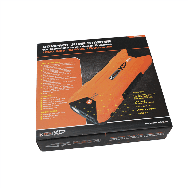 従来価格20万 ジェル キット K Tool International Power Bank Jump Starter, 16000 mAh Portable
