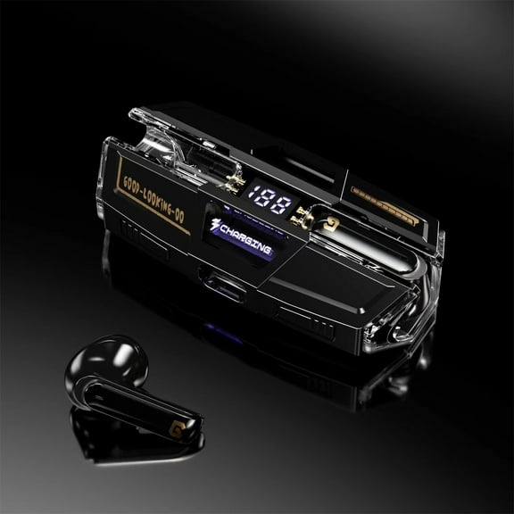 xjwjuw G49 Wireless Gaming Bluetooth Earphones, Low-Latency Stereo Sound, Digital Display, Long Battery Life, Ergonomic Design, Portable Charging Case, Mobile Games, Streaming, Travel