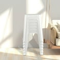 thumbnail image 6 of Easymanie 6-Pack Square Plastic Stool for Sitting, White Plastic Stackable Stool Chairs, 6 of 7