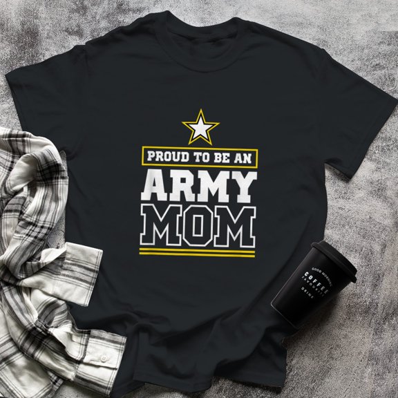 Proud Army Mom Proud To Be An Army Mom, Small, Black
