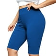 thumbnail image 2 of Stamzod Women's Capri Pants Mid-Calf Length High Waisted Yoga Capri Leggings Casual Stretch Pull On Capris Plus Size Clothes Blue XXXXXL, 2 of 10