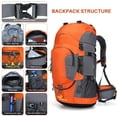 thumbnail image 4 of SHANNA 60L Waterproof Hiking Camping Backpack with Rain Cover Camping Rucksack Lightweight Hunting Rucksack,Orange, 4 of 8