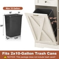 thumbnail image 3 of ANPOO Farmhouse Double Tilt-Out Trash Cabinet with Charging Station, 2×10 Gallon Hidden Storage, Drawers & Adjustable Shelves for Kitchen & Dining Room, 3 of 7